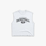 (730) Varsity Basketball Raw Gym Cutoff in White/Vintage Black - Represent Basketball