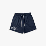 (748) Varsity Baseball 6" Pro-Mesh Short in Navy/White - Represent Baseball
