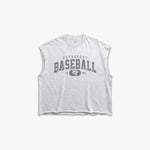 (760) Varsity Baseball Raw Gym Cutoff in Ash/Vintage Gray - Represent Baseball