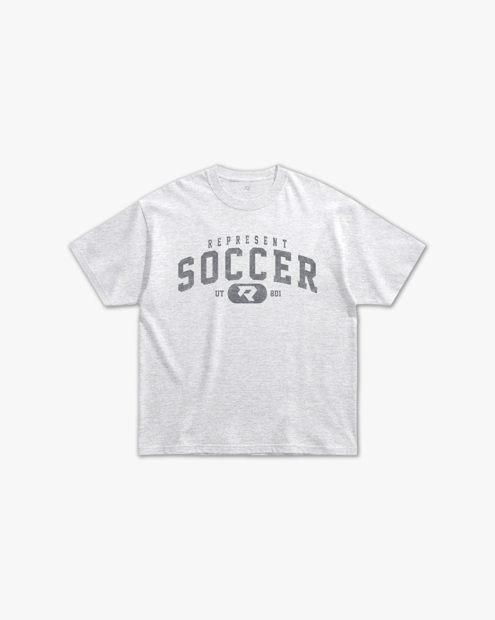 (801) Vintage Varsity Soccer Elite Tee in Ash/Faded Storm - Represent Soccer