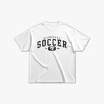 (806) Vintage Varsity Soccer Elite Tee in White/Faded Black - Represent Soccer
