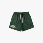 (818) Varsity Baseball 6" Pro-Mesh Short in Green/White - Represent Baseball