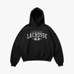 (856) Vintage Varsity Lacrosse Elite Hoodie in Black/Faded White - Represent Lacrosse