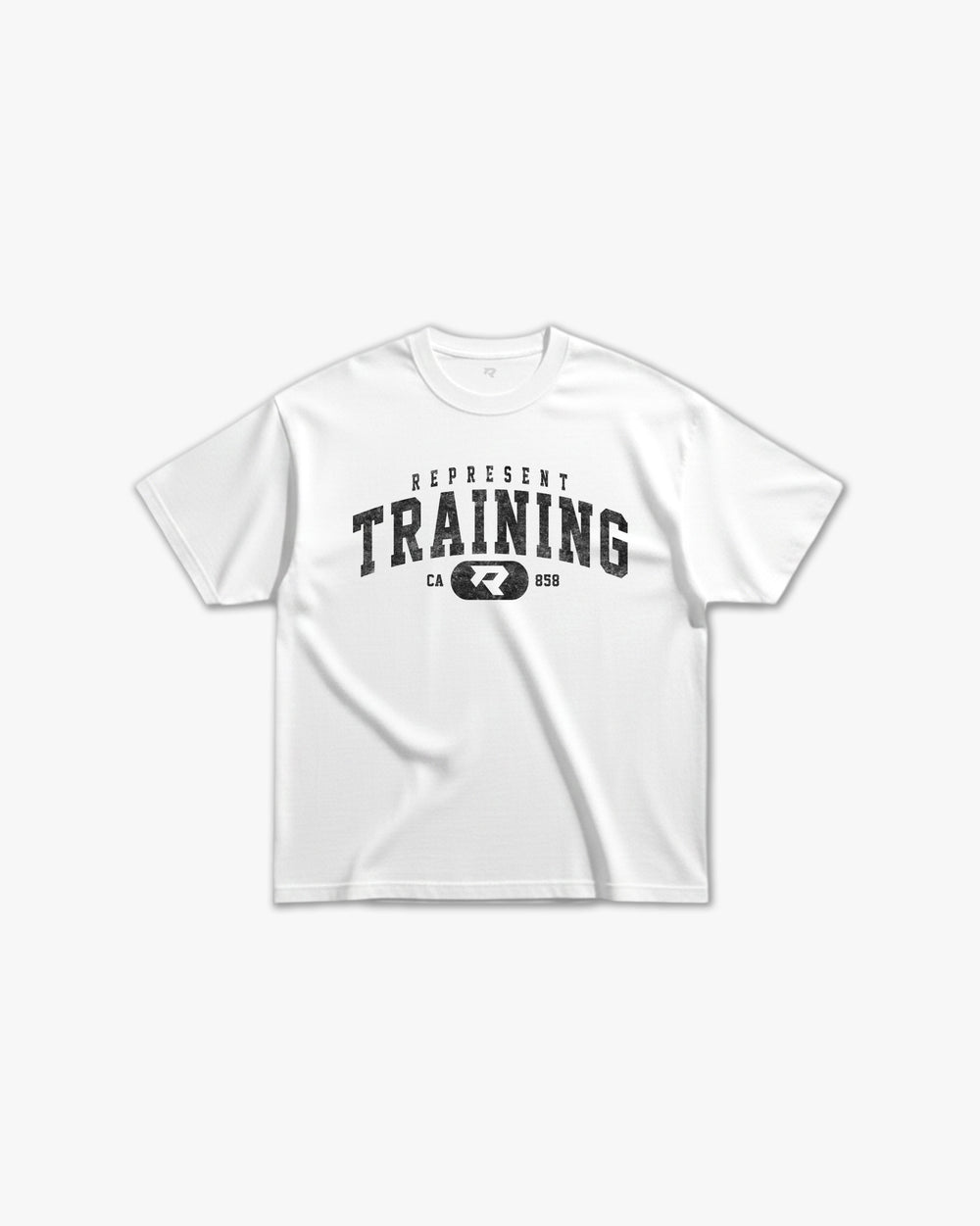 (858) Varsity Training Elite Tee in White/Vintage Black - Represent Training
