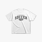 (910) Vintage Varsity Soccer Elite Tee in White/Faded Black - Represent Soccer