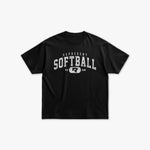 (948) Vintage Varsity Softball Elite Tee in Black/Faded White - Represent Softball