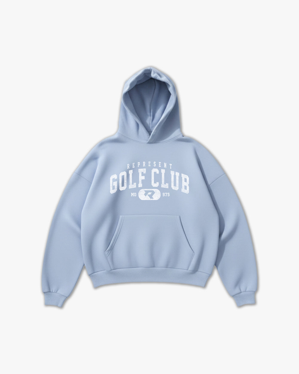 (975) Vintage Varsity Golf Elite Hoodie in Powder/Faded White - Represent Golf