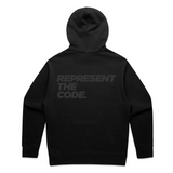 THE (835) REPRESENT ELITE HOODIE - BLACK/BLACK